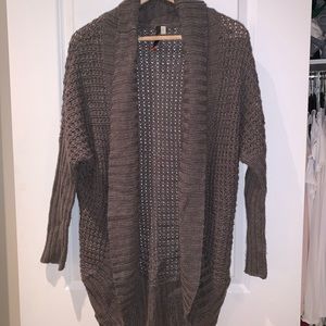 Cozy, knit sweater-shawl